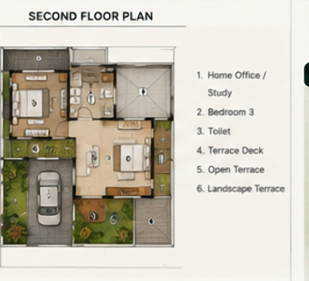 Unlabelled second-level villa plan reference