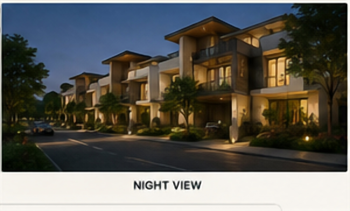 Villa community evening view concept