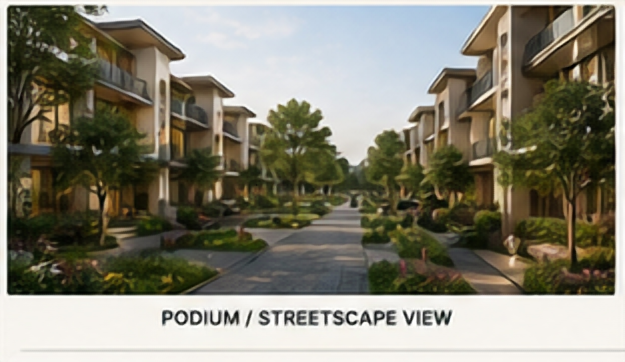 Landscaped villa streetscape concept