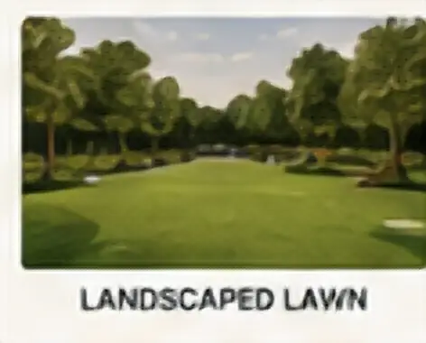 Landscaped community lawn concept