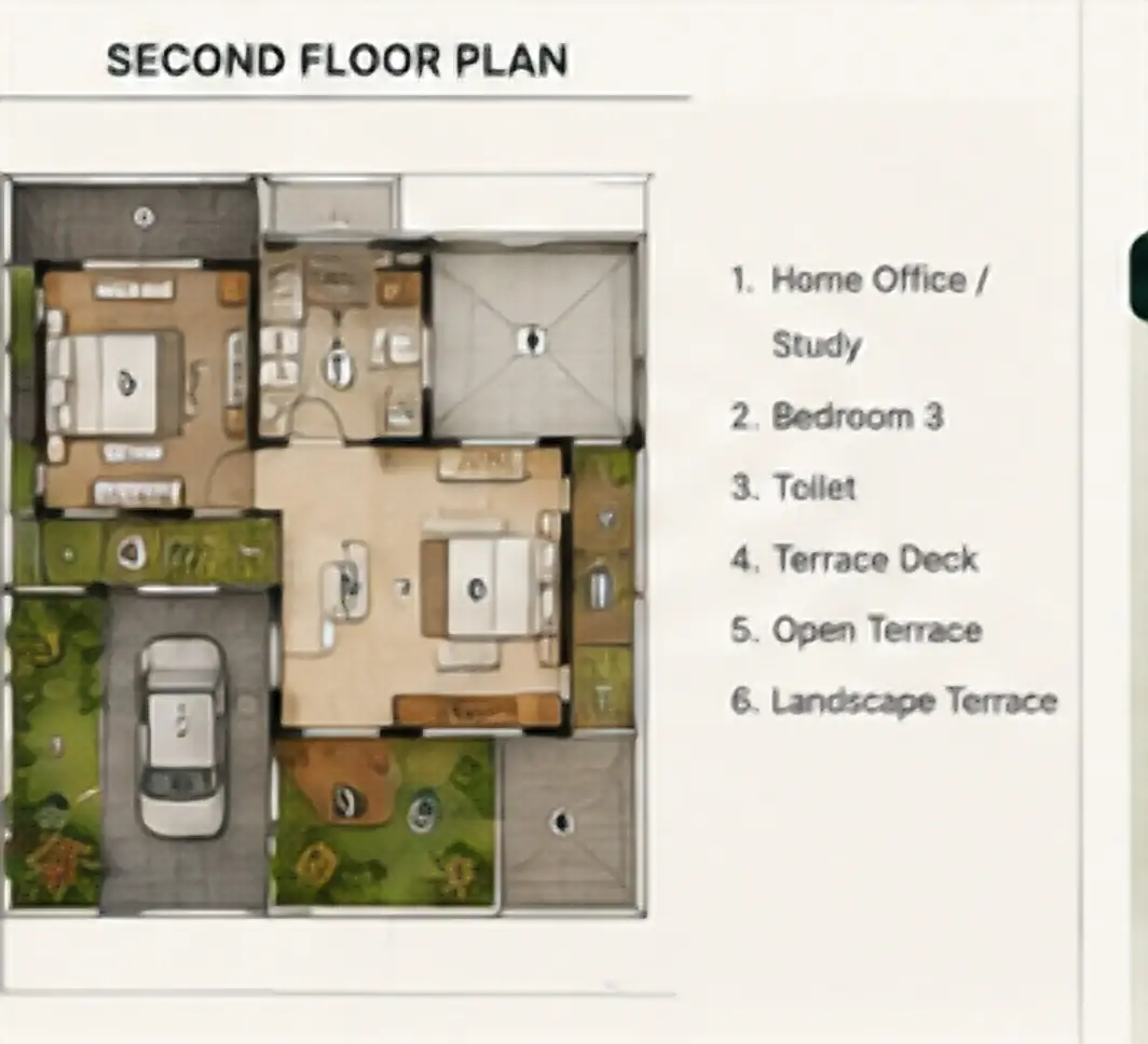 Unlabelled second-level villa plan reference